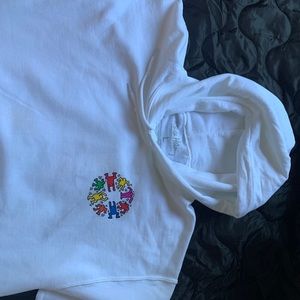 Keith haring white sweat shirt dancing circles
